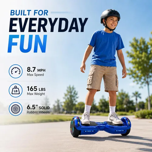 Vista 2 de HOVERSTAR Hoverboard para niños de 7 a 12 años y adolescentes, LED