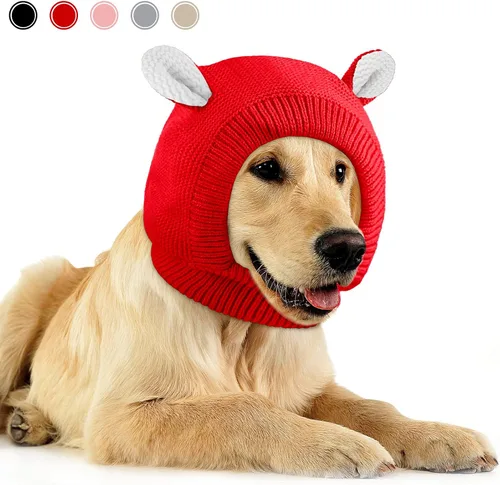 Vista 11 de Orejeras silenciosas para perros, cuello de 14.96 pulgadas, protectores auditivos para perros, protección contra ruido, gorro de punto envolvente