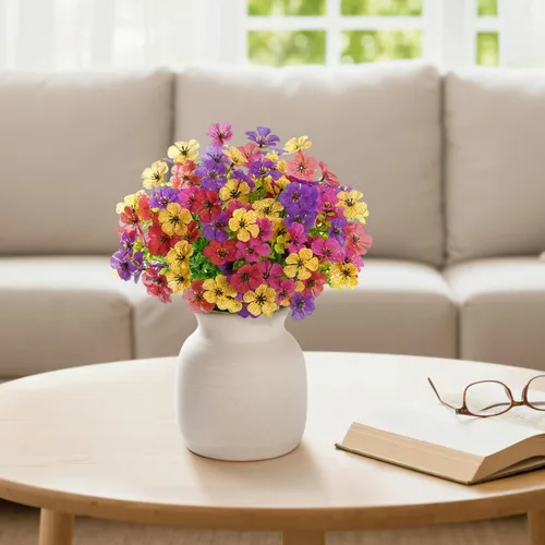 Vista 8 de Lifewit Flores artificiales para exteriores, 12 paquetes de flores falsas de plástico para decoración del jardín del hogar, plantas sintéticas