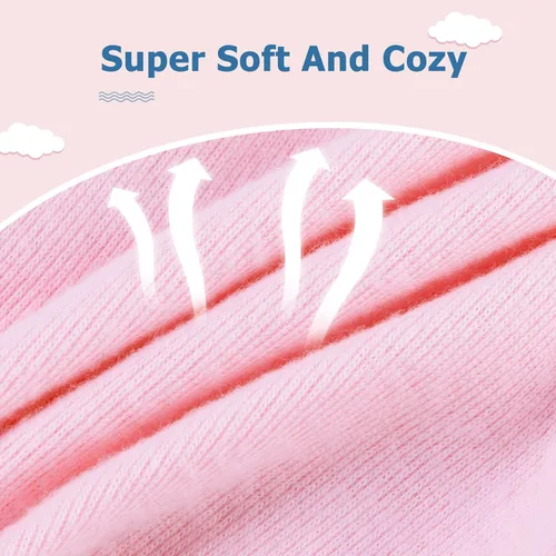 Vista 3 de Zando Gorros y manoplas unisex para bebés, gorro de hospital para recién nacidos, con guantes antiarañazos, conjunto para bebés y niños