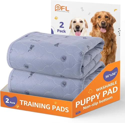 Vista 11 de Almohadillas lavables para orina para perros, paquete de 2 almohadillas reutilizables para cachorros, almohadillas absorbentes para parto