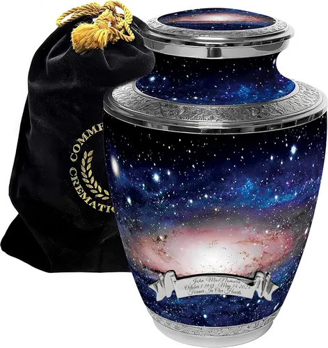 Vista 24 de Commemorative Cremation Urns Urnas de cremación personalizadas decorativas hechas a mano para mujeres (aurora boreal extragrandes)