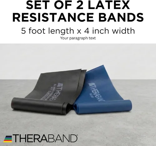 Vista 3 de THERABAND Juego de bandas de resistencia, bandas elásticas para ejercicio y terapia física, entrenamiento de fuerza para fitness superior e inferior