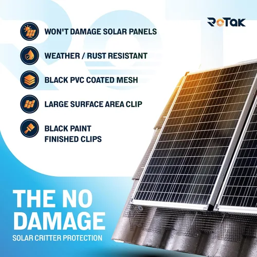 Vista 3 de ROTAK Critter Guard - Panel solar de 4 pulgadas x 100 pies - Malla de rollo de alambre recubierto de PVC negro galvanizado de ½ pulgada