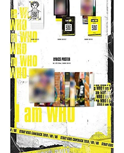 Vista 4 de STRAY KIDS [I AM WHO] 2nd Mini Album 2 Ver Set+POSTER+PhotoBook+QR PhotoCard+Lyrics Poster+Tracking Number SEALED