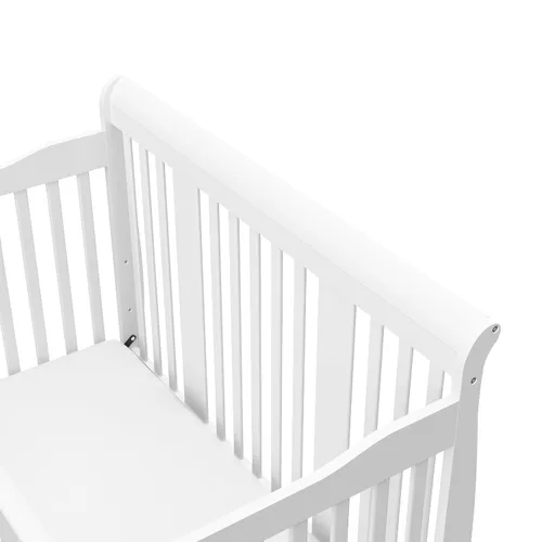 Vista 5 de Cuna convertible Stork Craft Tuscany 4 en 1., Cuna, Blanco Easily Converts to Toddler Bed, Day Bed or Full Bed, 3 Position Adjustable Height