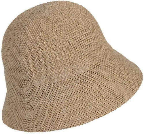 Vista 7 de Eigso Womens Mesh Woven Bucket Hats Summer Outdoor Beach Straw Bucket Hat for Woman Packable Beach Hat