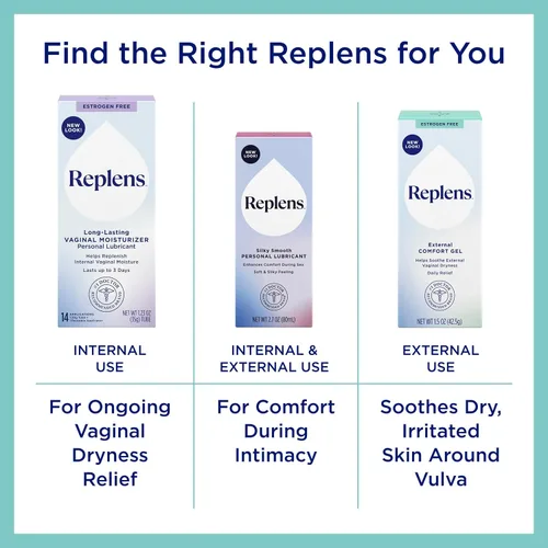 Vista 8 de Replens Gel hidratante de confort externo para sequedad vaginal, 1.5 oz