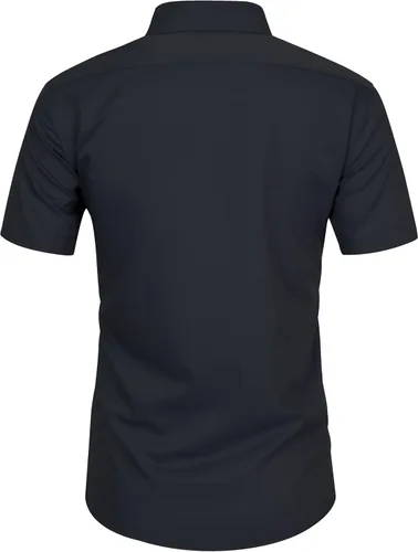 Vista 2 de FAHIZO Camisa de vestir de manga corta para hombre, ajuste regular, casual, de negocios, elástica, con botones, con bolsillo