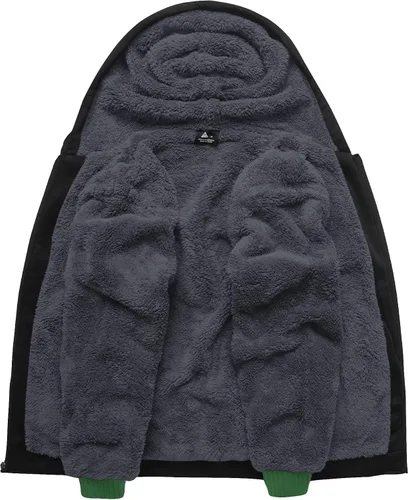 Vista 43 de SCODI Sudaderas con capucha para hombre, forro polar pesado, cremallera completa, forro de sherpa grueso, chaqueta con capucha