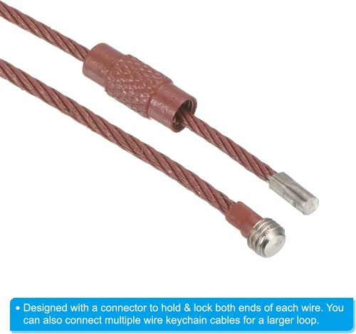 Vista 87 de PATIKIL Llavero de alambre Cables de acero titanio Llavero Loop para senderismo al aire libre
