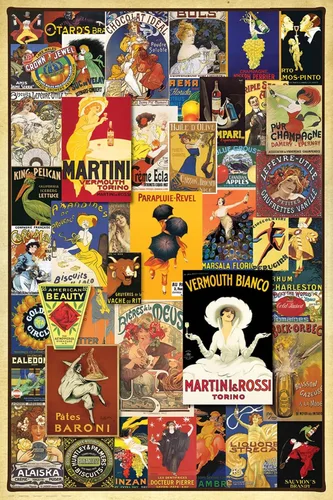 Vista 6 de AllPosters Póster de pared con anuncios vintage de bebidas sobre marco negro, 24 x 36 pulgadas
