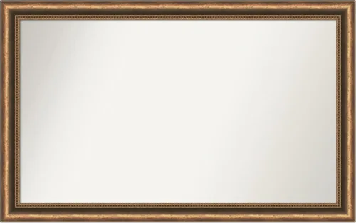 Vista 262 de Amanti Art Espejo de baño de bronce para sobre fregadero, 24 x 24 pulgadas, espejo de tocador cuadrado estrecho de bronce Manhattan, marco de madera