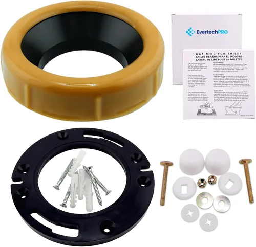 Vista 7 de EvertechPRO Kit universal de repuesto de anillo de cera de inodoro extra grueso para toma de suelo con embudo de brida de goma negra, junta