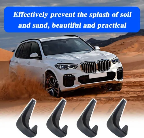 Vista 7 de 4 piezas de aletas para lodo de coche, protector de lodo, protector de guardabarros, protector contra salpicaduras, protector lateral delantero