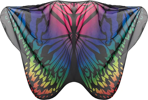 Vista 5 de Dress Up America Disfraz de mariposa para mujer, juego de alas de mariposa coloridas para adultos, diadema y máscara