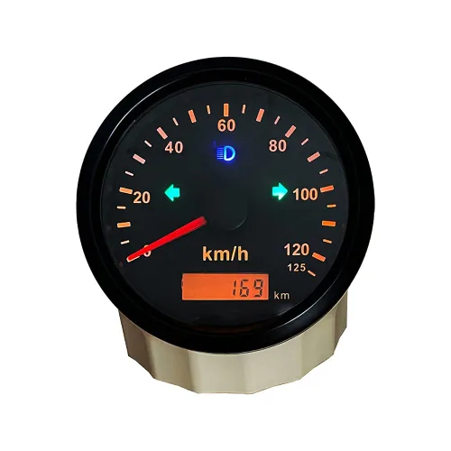 Vista 2 de ELING Velocímetro GPS impermeable 77.7 mi/h para motos de nieve motocicleta ATV UTV 85MM dimensión 12V 24V