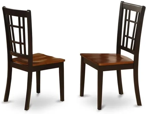 Vista 4 de Atlin Designs Sillas de mesa y comedor de 7 piezas en negro/cereza