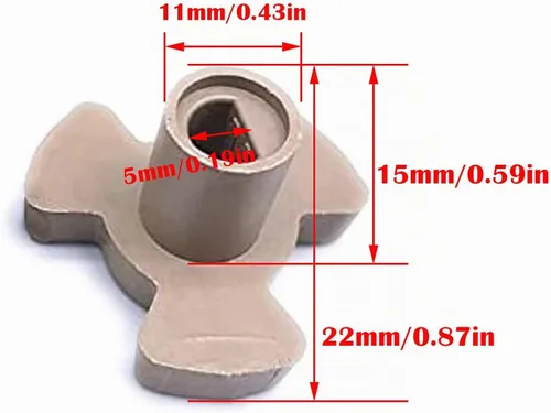 Vista 3 de 2 acopladores de plato giratorio para microondas, eje de microondas de 0.59 pulgadas, guía de rodillo de microondas pequeño, eje de bandeja