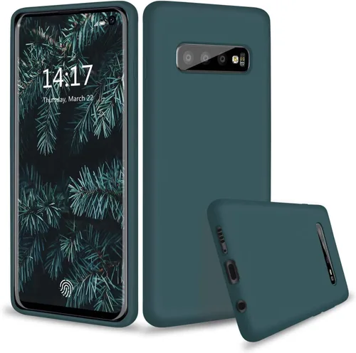 Vista 8 de Funda compatible con Galaxy S10, forro de tela de microfibra de silicona líquida, cubierta de cuerpo completo con protección de pantalla y cámara