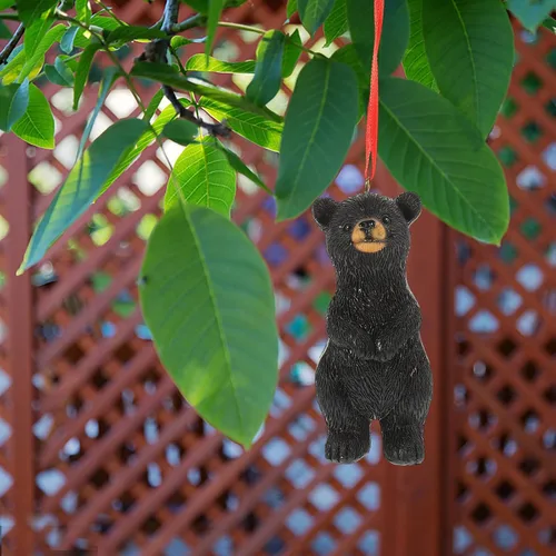 Vista 8 de Yardwe Lindo oso negro adorno oso decoración animal de peluche para jardín colgante figura