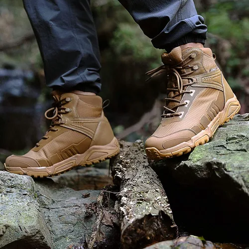 Vista 9 de FREE SOLDIER Mens Waterproof Hiking Boots Lightweight Work Boots Military Tactical Boots Durable Combat Boots