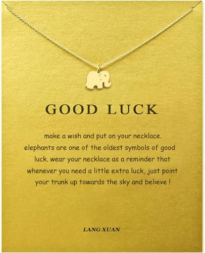 Vista 17 de LANG XUAN 2 piezas - Collar de amistad de mariposa, de la suerte, elefante, perla, circulo, collar con dije para mujer.