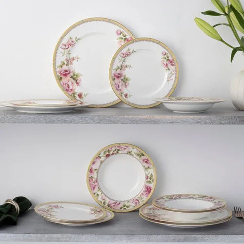 Vista 3 de Noritake Hertford - Juego de vajilla de 12 piezas, servicio para 4 personas