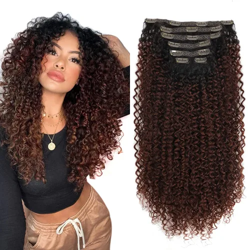 Vista 17 de BHF - Extensión de cabello rizado de 26 pulgadas, con clip de doble trama de 4.94 onzas, fibra japonesa resistente al calor, extensión de cabello