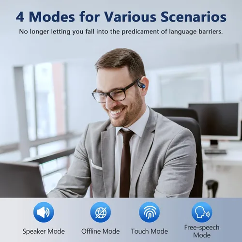Vista 8 de Auriculares inalámbricos con clip de oreja abierta, Bluetooth 5.4, diseño de oreja abierta, micrófono integrado, impermeable, funda de carga