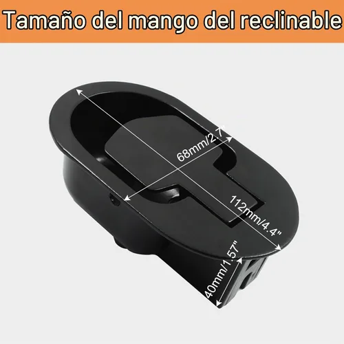 Vista 2 de Biaungdo Manija reclinable de aluminio negro, pieza de tracción de palanca
