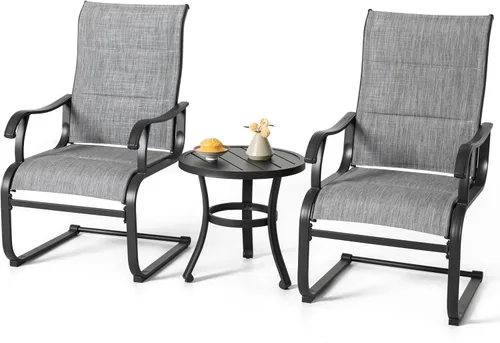 Vista 19 de NUU GARDEN 3 Pieces Outdoor Patio Bistro Set with Coffee Table,Beige