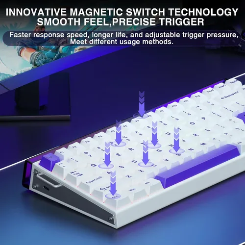 Vista 6 de Aula Hero 84 HE - Teclado mecánico para juegos al 75% con cable, interruptores magnéticos, teclado de efecto Hall intercambiable en caliente, modo