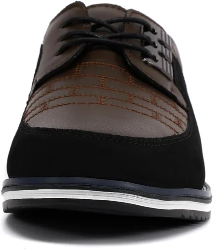 Vista 2 de GSOHINO Zapatos casuales Oxford para hombre, mocasines de cuero con cordones, zapatos de vestir a la moda, transpirables, cómodos, para oficina