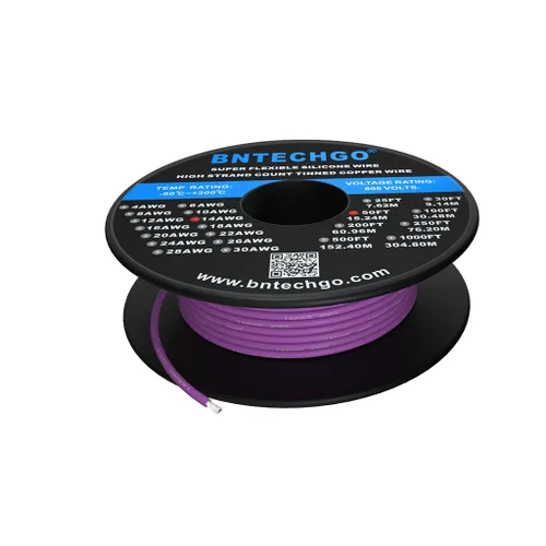 Vista 23 de BNTECHGO Carrete de alambre de silicona calibre 14 20 pies rojo y 20 pies negro flexible 14 AWG alambre de cobre estañado trenzado