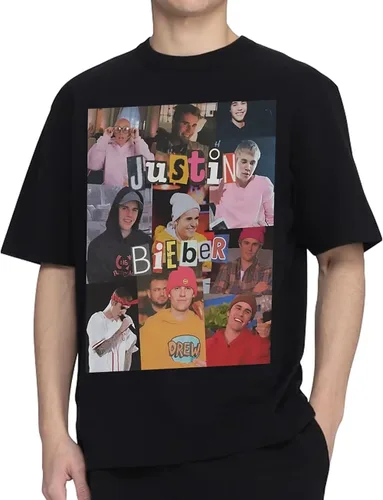 Vista 2 de Justin Bieber Camiseta con póster para hombres, mujeres, niños, jóvenes, camisetas Merch Mugshot, disfraz para niñas, divertido y suave, camiseta