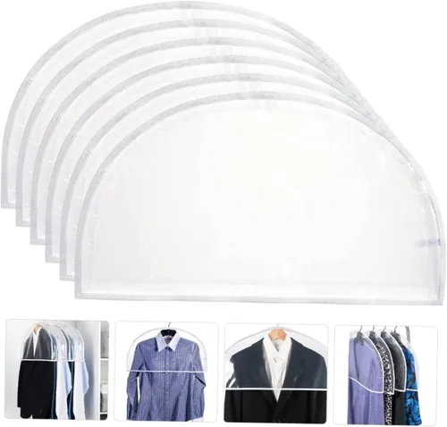 Vista 9 de Cabilock Juego de 18 piezas de ropa transparente para colgar el hombro, para ropa, bolso de mano, fundas de traje transparentes, bolsa de ropa