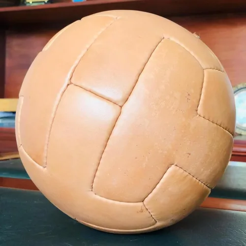 Vista 9 de Copa del Mundo 1930 Modelo 2.ª mitad de final de fútbol de cuero famoso balón de fútbol de cuero tamaño oficial 5 réplica, mejor para jóvenes