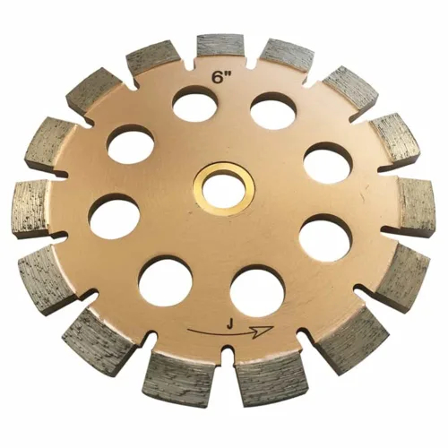 Vista 10 de Hoja de punto de inserción estilo sándwich de diamante de 4 pulgadas para extracción de juntas de mortero, ancho de segmento de doble capa de 1/4
