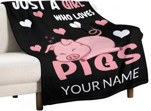Vista 14 de Manta de cerdo para regalo, manta de franela polar de 30 x 40 pulgadas, suave para niñas, niños y adultos, ligera, cómoda, cálida manta con temática