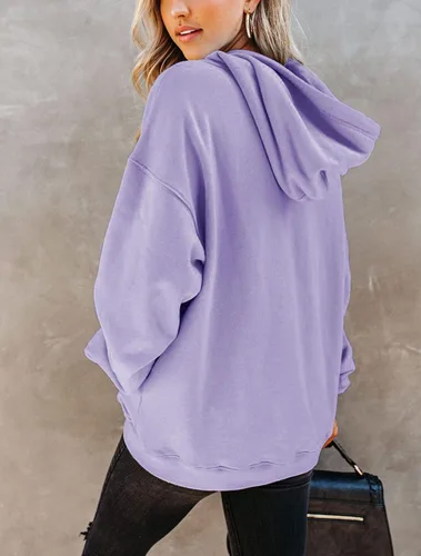 Vista 14 de Yuccalley Sudaderas con capucha y bolsillo de manga larga para mujer