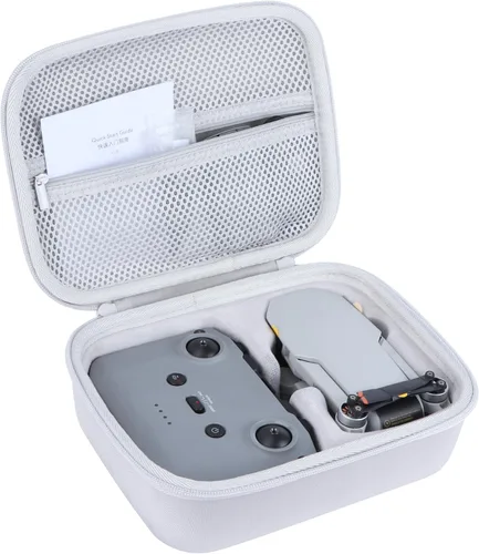 Vista 10 de Funda de almacenamiento compatible con accesorios DJI Mini 4K Dron, con protectores de hélice y cubierta de palanca de control (negro)