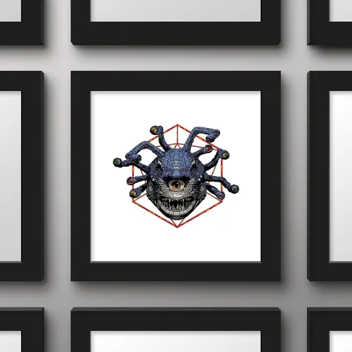 Vista 2 de Trends International Gallery Pops Dungeons & Dragons: Honor Among Thieves - Arte de pared de mosaico Beholder, versión enmarcada en negro, 12 x 12