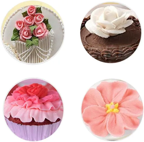 Vista 2 de FantasyDay 5 piezas de acero inoxidable rosa flor tuberías puntas tuberías boquillas decoración pasteles suministros galletas magdalenas glaseado