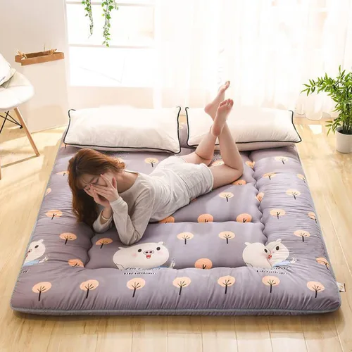 Vista 14 de Colchón de futón japonés extra grueso plegable enrollable para suelo, colchón de arrastre para el suelo, colchón de campamento, colchoneta de dormir