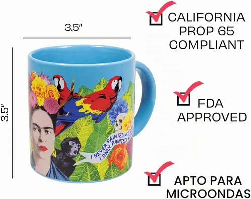 Vista 2 de The Unemployed Philosophers Guild Frida Kahlo Art Coffee Mug - Citas famosas en inglés y español