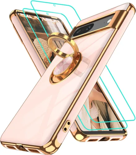 Vista 31 de Funda para Motorola Moto G 5G 2024: Funda Moto G Play 5G 2024 con 2 piezas de protectores de pantalla, soporte de anillo de rotación de 360°
