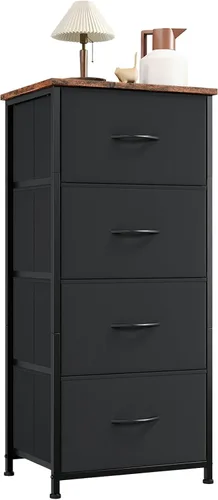 Vista 21 de Somdot - Cómoda para dormitorio con 3 cajones, organizador de almacenamiento con cajones de tela con contenedores de tela removibles para armario
