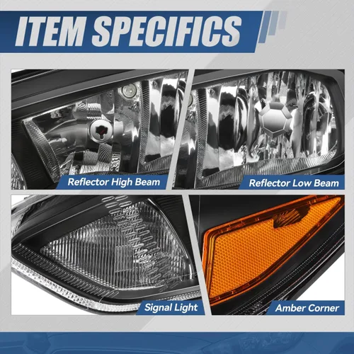 Vista 3 de Auto Dynasty Conjunto de faros delanteros compatible con Ford Focus de 3ª generación, 2015, 2016, 2017, 2018, repuesto de faros halógenos