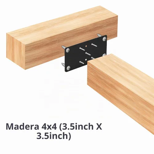 Vista 5 de 2 paquetes de placas de anclaje de poste 4x4 - Ideal para barandillas de cubierta, valla de madera, base de poste, poste de valla, poste de buzón